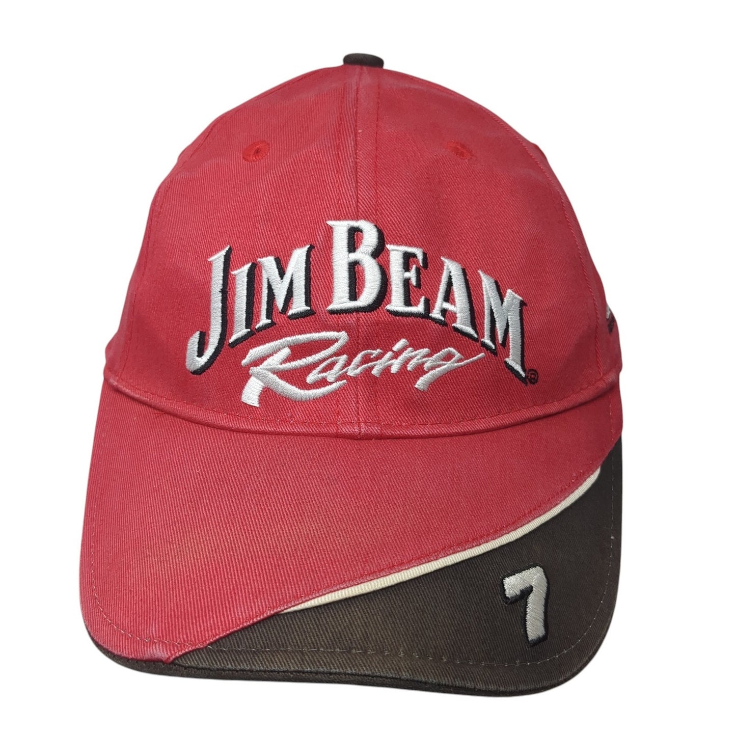 Jim Beam Racing Strapback Hat Red One Size Adjustable Embroidered