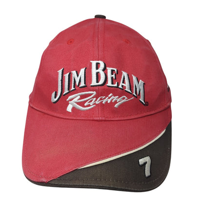 Jim Beam Racing Strapback Hat Red One Size Adjustable Embroidered