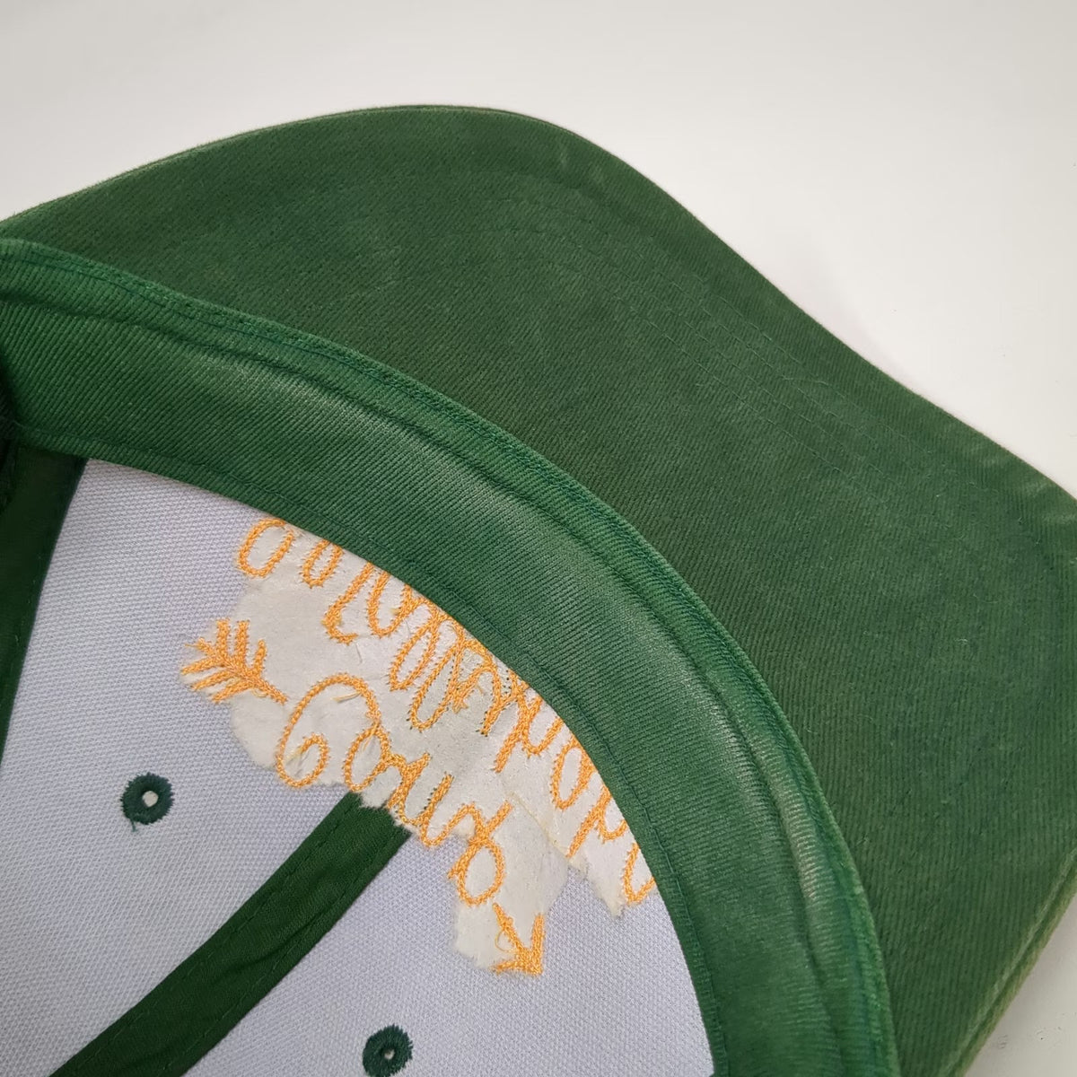 Wally's Camp Wallyhaha Hat Green One Size Baseball Cap Slideback Cotton Graphic