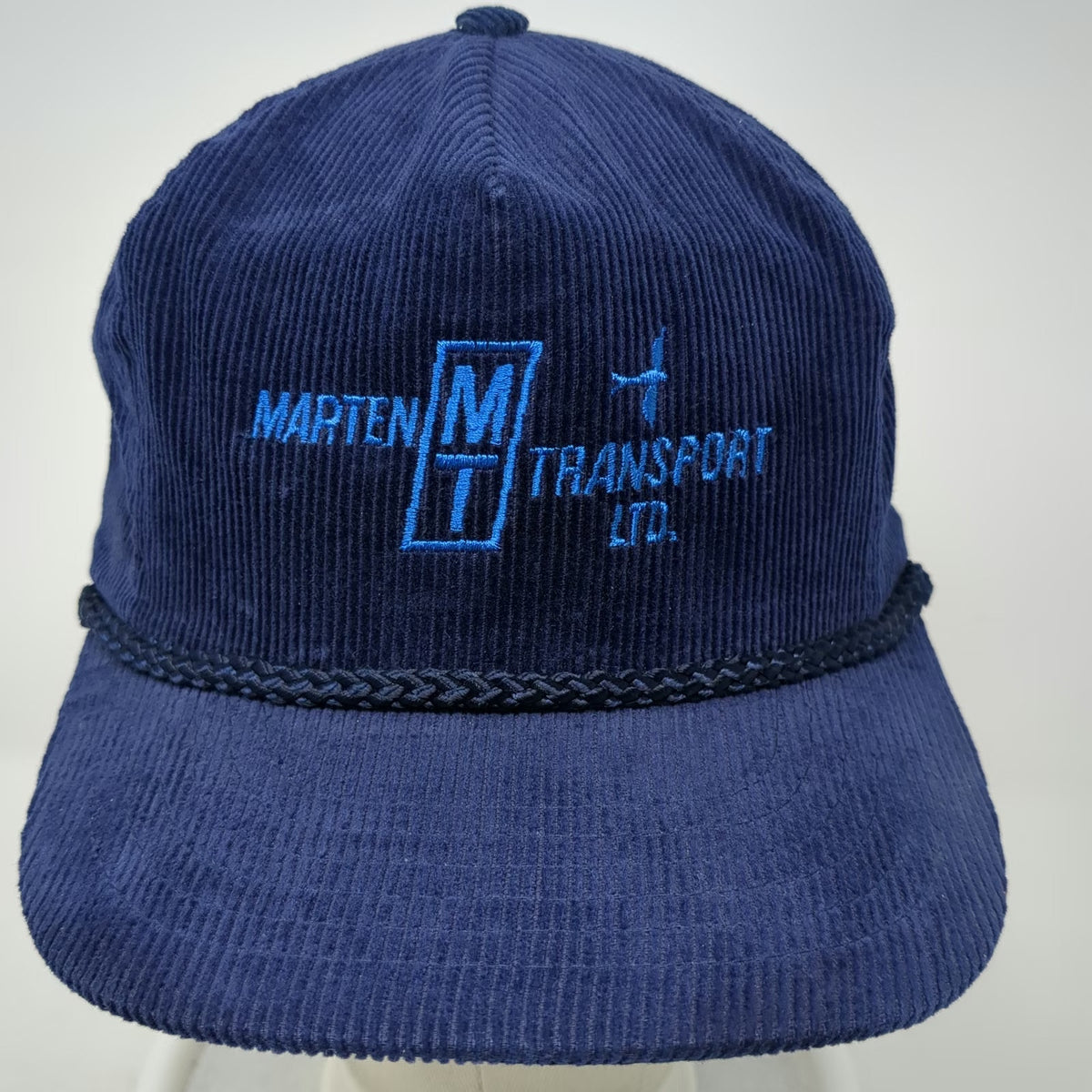Designer Award Headwear 5 Panel Blue One Size Snapback Corduroy Braided Rope Hat