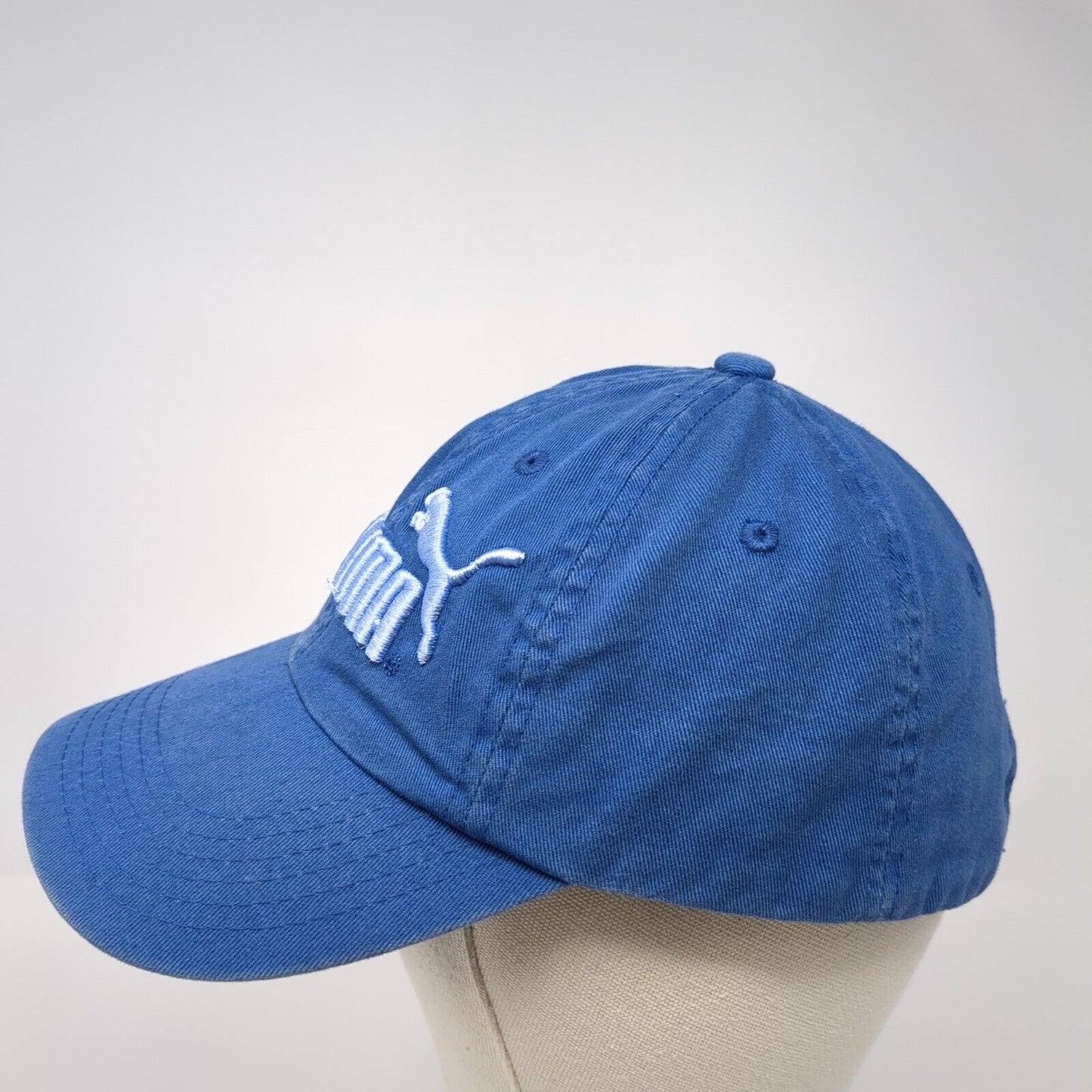 Puma Slideback Hat Blue One Size Adjustable Embroidered Logo Vent Holes
