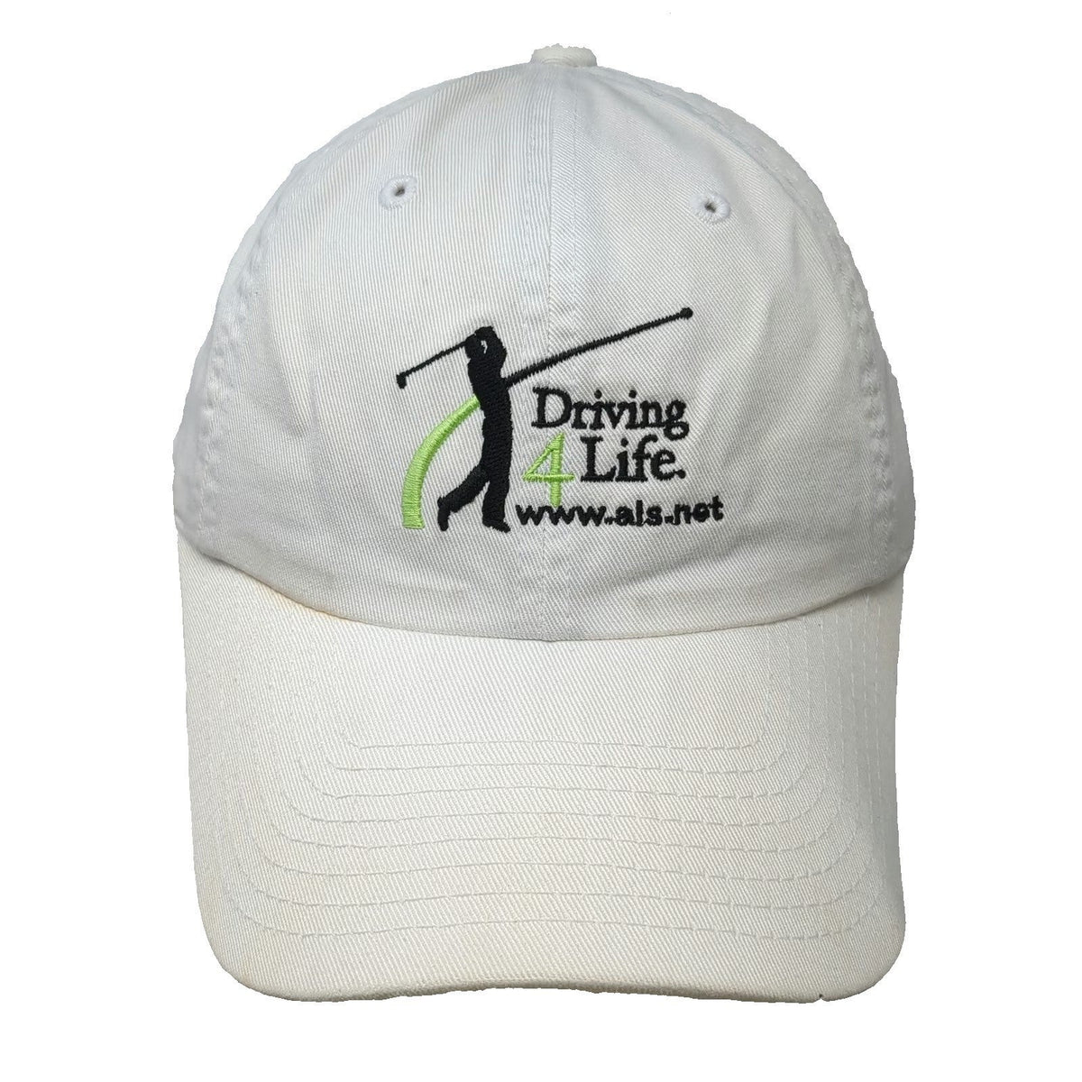 Back Nine White Baseball Cap One Size Driving 4 Life ALS Charity Baker Hill Hat
