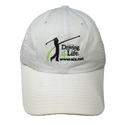 Back Nine White Baseball Cap One Size Driving 4 Life ALS Charity Baker Hill Hat
