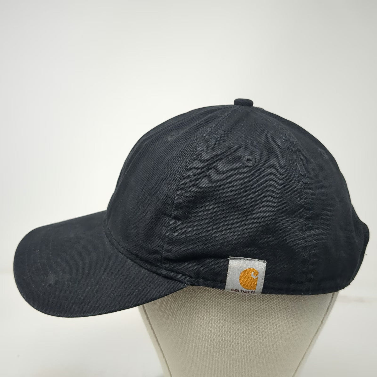 Carhartt Baseball Cap Black One Size Strapback Green Boot Prints Canvas Work Hat