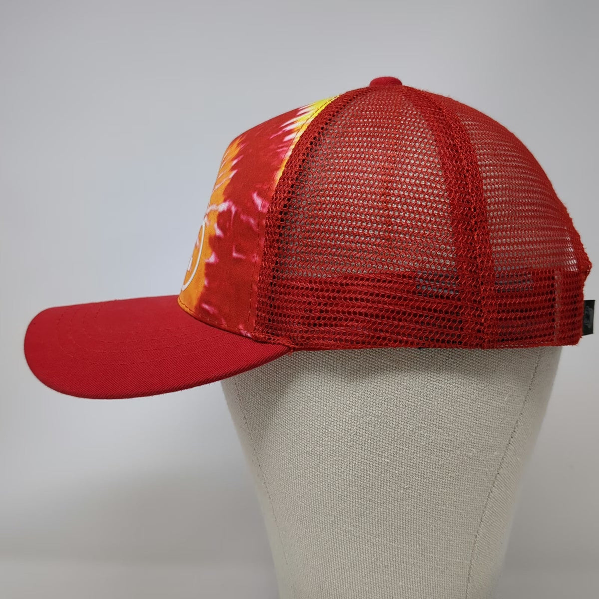 Pit Bull Trucker Hat Red Tie-Dye Bicycle One Size Mesh Snapback Graphic Hat