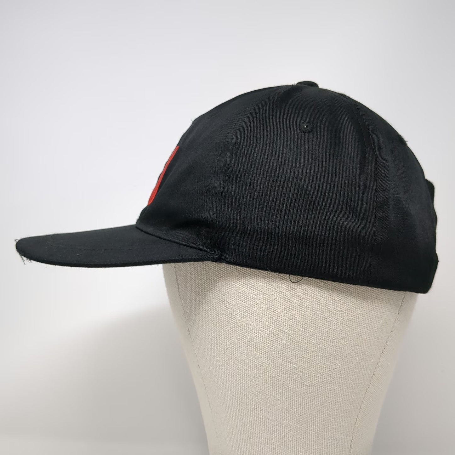 Jimmy John's Snapback Hat Black OSFM Red JJ Logo Polyester Embroidered 6 Panel