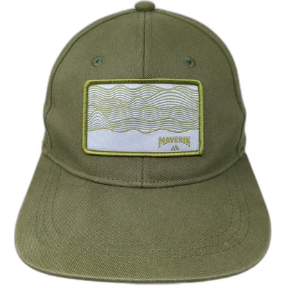 Maverik Mountain Waves Patch Green Baseball Cap One Size Slideback Cotton Hat