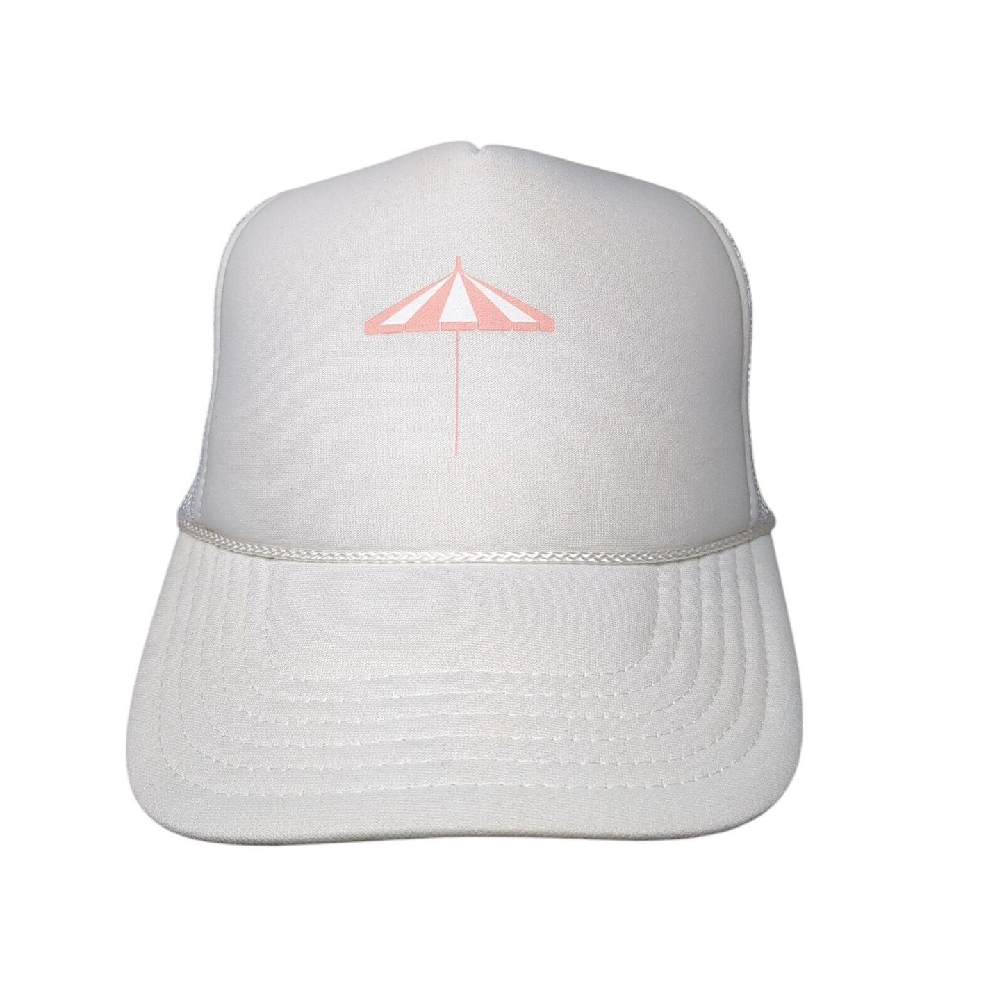Umbrella Snapback Trucker Hat White OSFM Adjustable Mesh Back Rope Otto