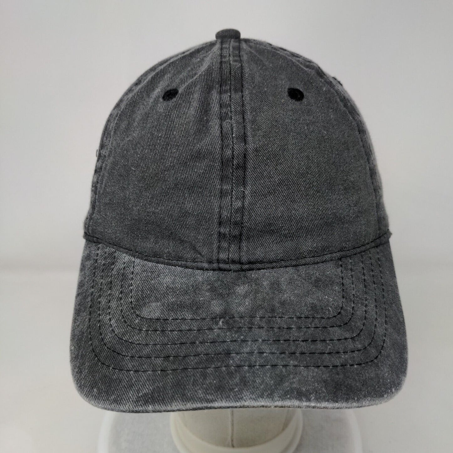 Unbranded Strapback Hat Gray OSFM Adjustable Vent Holes Blank Solid