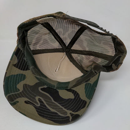 Woody's Bar BQ Snapback Trucker Hat Camouflage OSFA Adjustable Mesh Back