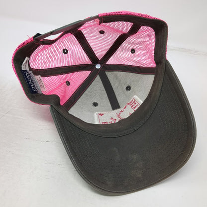 Ouray Sportswear Alaska Love Trucker Hat Brown Pink One Size Heart Patch