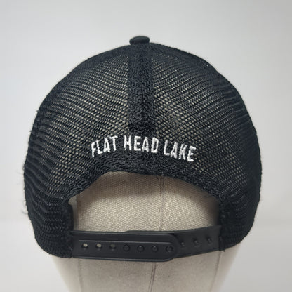Spartan Flat Head Lake Montana Trucker Hat Black One Size Adjustable Mesh Back