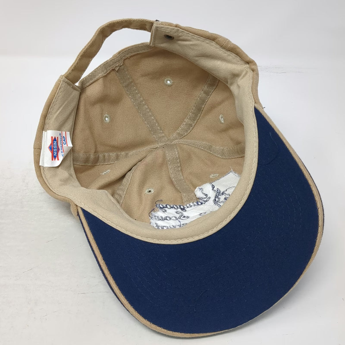 Nissin Cap Baseball Cap Beige Blue OSFM Yawgoog Scout Reservation Rhode Island