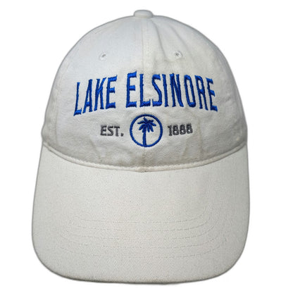 Baseball Cap White One Size Lake Elsinore Palm Tree 1888 Slideback Souvenir Hat