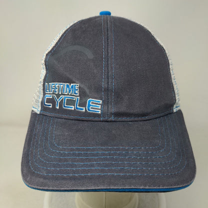 Lifetime Cycle Snapback Trucker Hat Blue One Size Mesh Back ADJ 3Sixty Flex