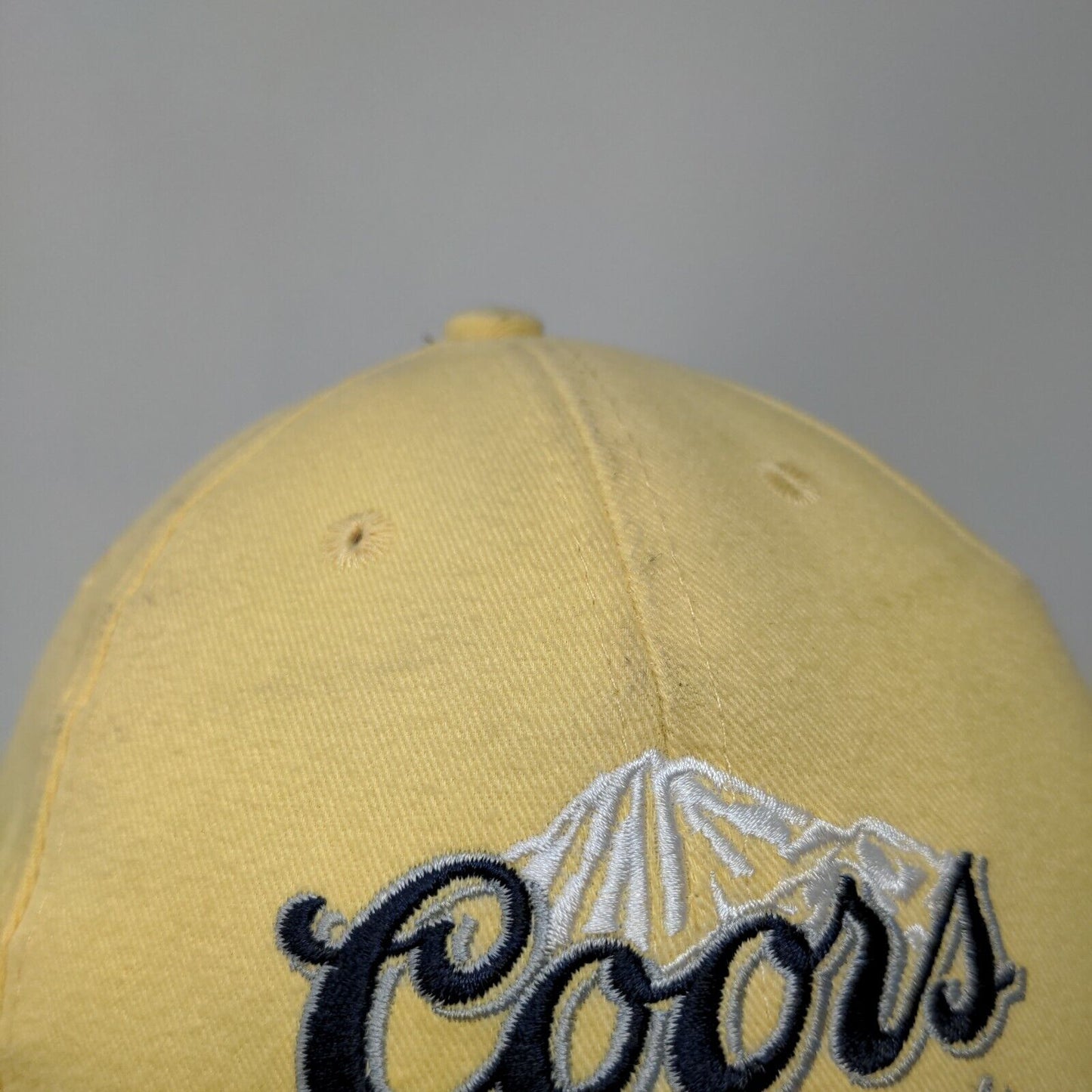Coors Banquet Strapback Hat Yellow One Size Embroidered Adjustable