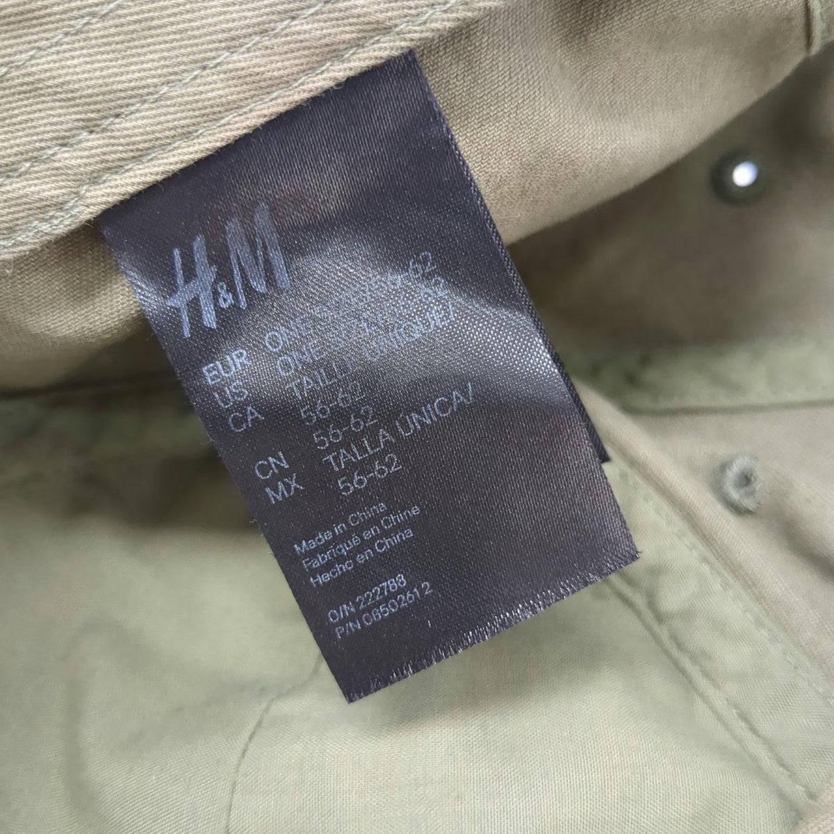 H&M Baseball Cap Green One Size Slideback Adjustable Cotton Solid Blank Hat