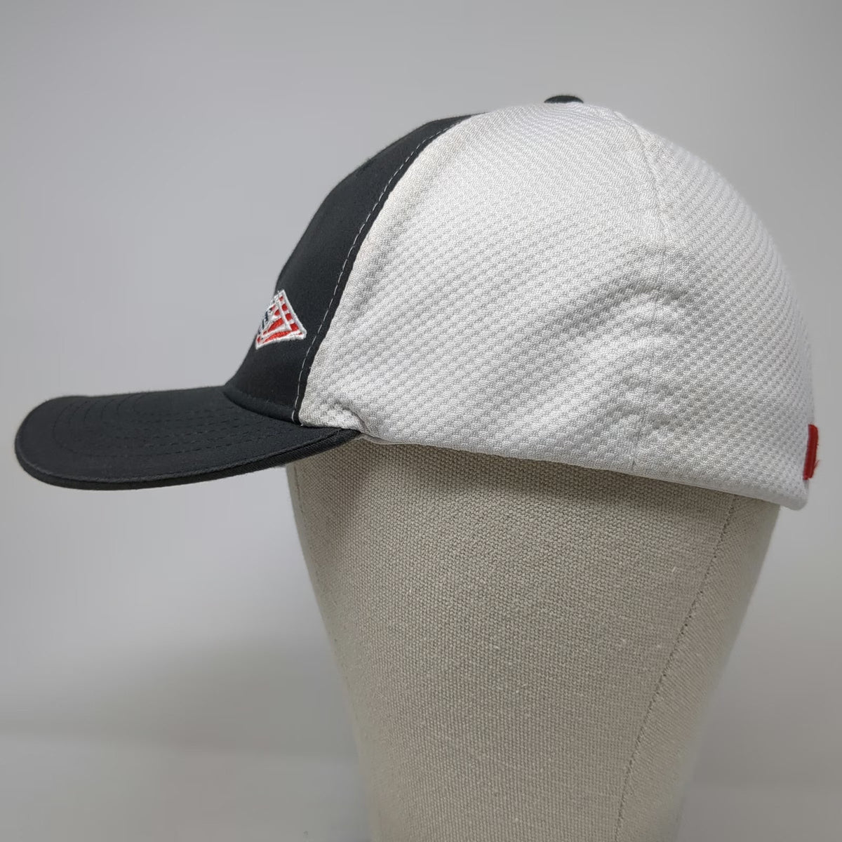 CBC Baseball Cap Gray M American Owned PRM Logo Honeycomb Mesh Stretch Fit Hat
