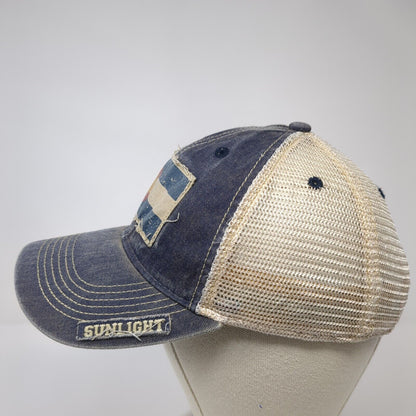 Sunlight Snapback Trucker Hat Blue OS Adjustable Embroidered Mesh Back Legacy