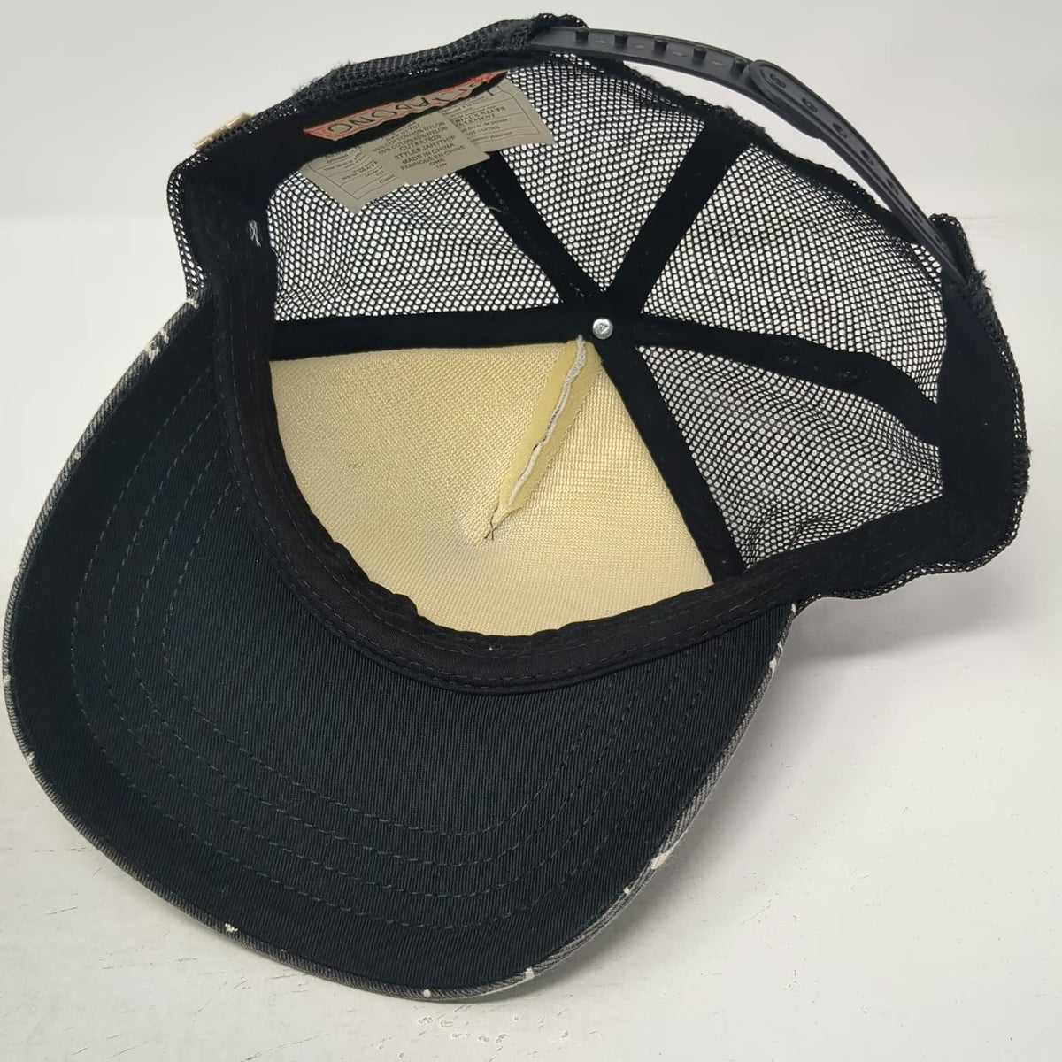 Billabong Trucker Hat Black One Size Snapback Mesh Tribal Geometric Pattern