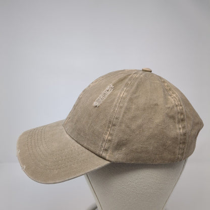 David And Young Slideback Hat Brown One Size Adjustable Blank Distressed