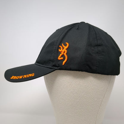 Browning Baseball Cap Black One Size Strapback Orange Buckmark Side Logo Hat