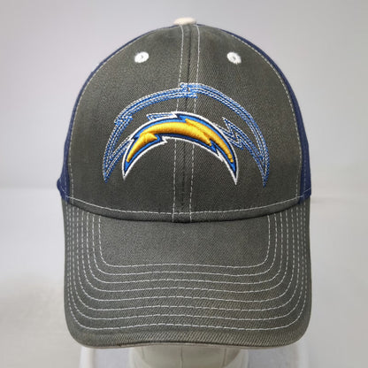 Reebok NFL Chargers Cap Gray Blue L Stretch Fit Embroidered Contrast Stitching