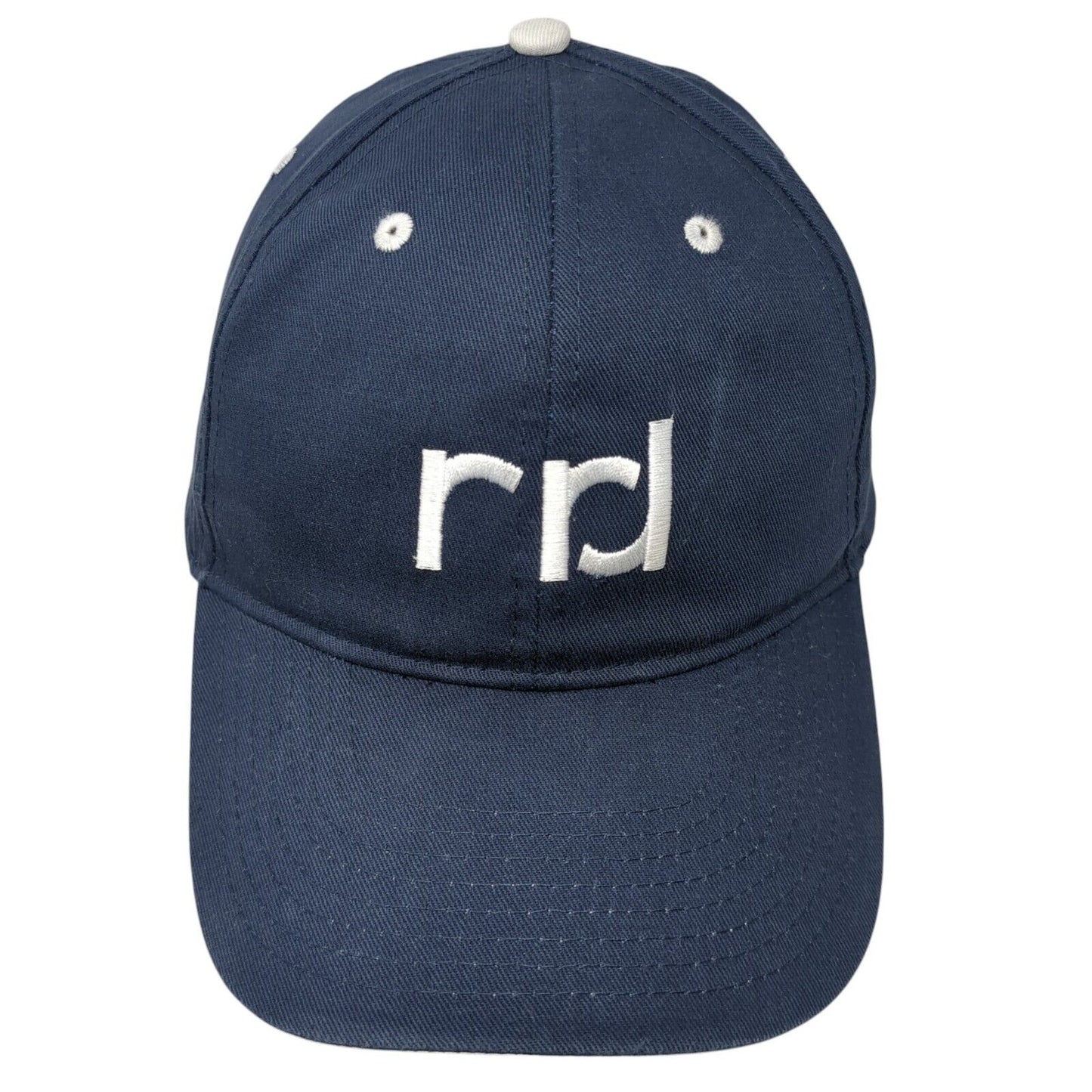 Rrj Strapback Hat Blue One Size Adjustable Embroidered Vented Holes 6 Panel Hit
