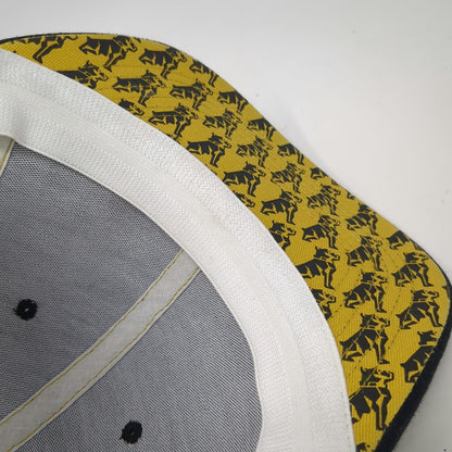 Mack Baseball Cap Black One Size Gold White Trucks Bulldog Mesh Yellow Print Hat