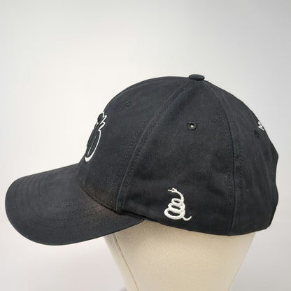 Black One Size Baseball Cap Hat 1776 Gadsden Snake Made in USA Strapback