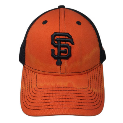 San Francisco Giants MLB New Era Baseball Cap Orange XL 39THIRTY Mesh Back Black