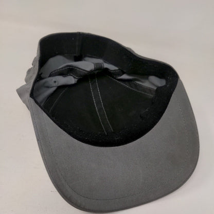 Russell Fitted Hat Gray S/M Lightweight Graphic Logo Vented Holes 6 Panel