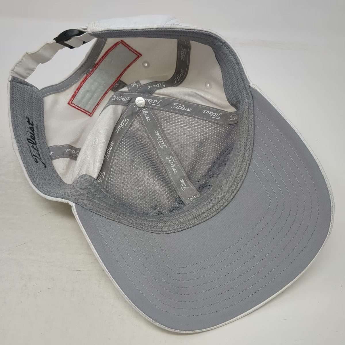 Titleist Baseball Cap White One Size Pro V1 FJ Logo Embroidered Slideback Hat