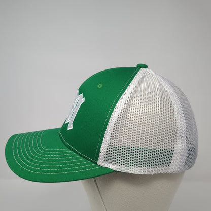 Old English Letter M Snapback Trucker Hat Green One Size Mesh Back