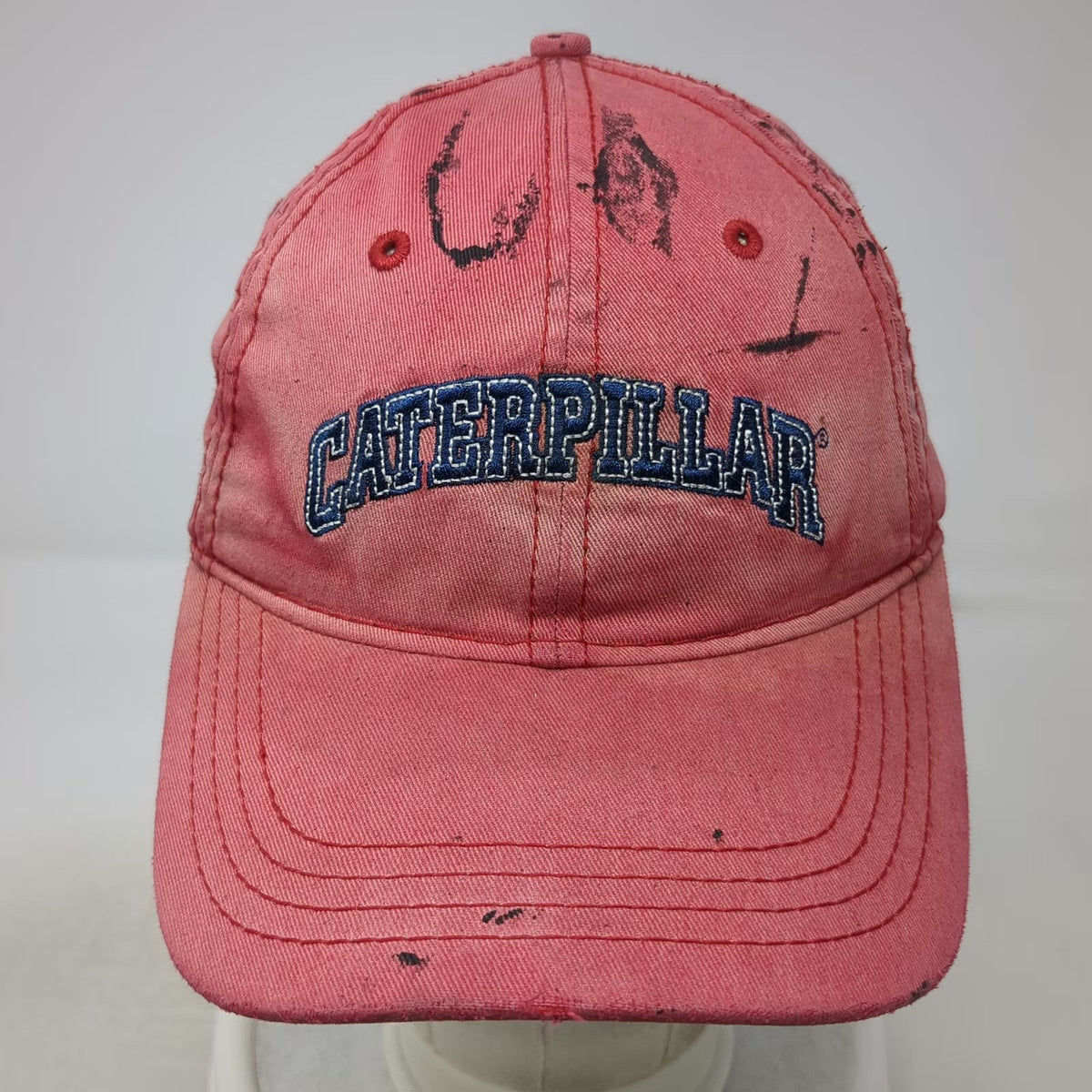 Caterpillar Baseball Cap Red One Size Rugged Tough Strong Cotton Slideback Hat