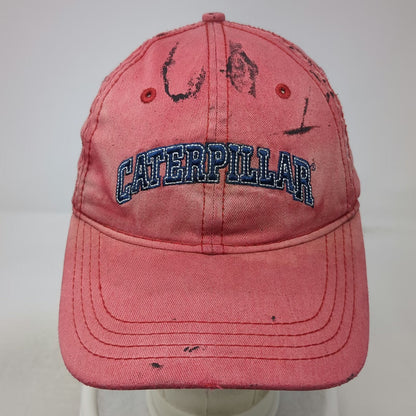 Caterpillar Baseball Cap Red One Size Rugged Tough Strong Cotton Slideback Hat
