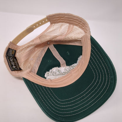 Redfish Lake Lodge Snapback Trucker Hat Green One Size Mesh Back Ahead
