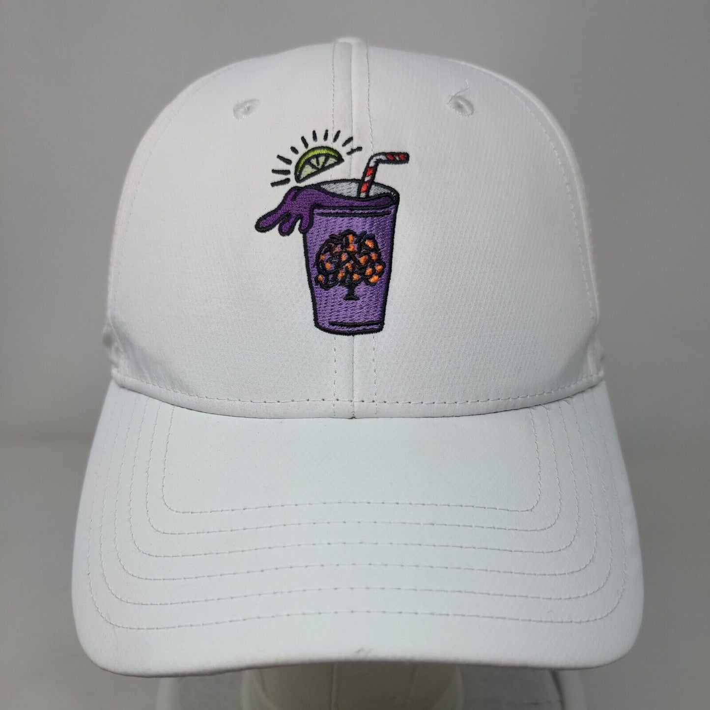Purple Drink Strapback Hat White OSFA Embroidered Adjustable Imperial