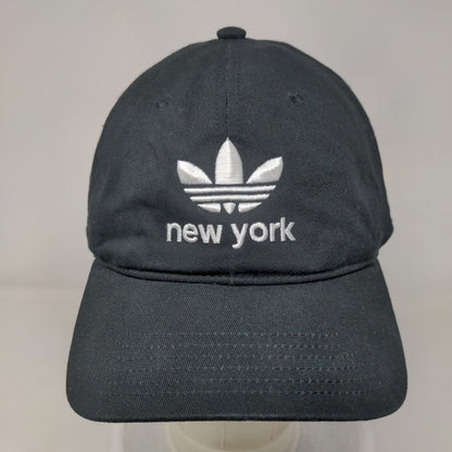 Adidas Trefoil New York Slideback Hat Black OSFM Embroidered 6 Panel