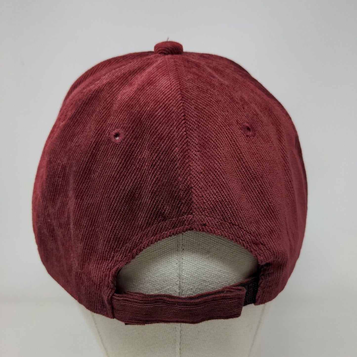 Unbranded Strapback Hat Red One Size Adjustable Vented Holes 6 Panel Blank