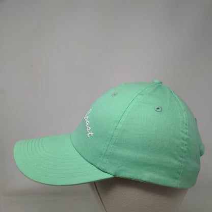 Palm Coast Strapback Hat Twill Cap Green One Size Adjustable Embroidered Cotton