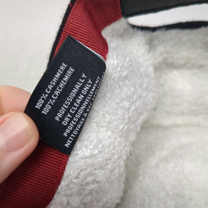 Quince Baseball Cap Black XS/S Cashmere Knit Sherpa Lined Leather Strap Hat