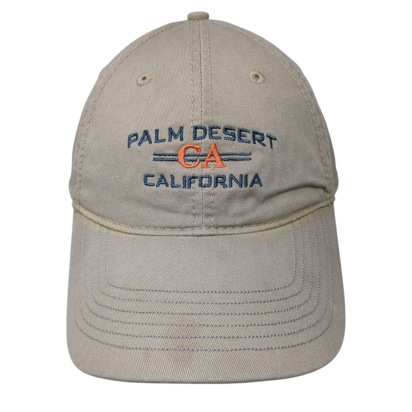 Palm Desert California Strapback Hat Tan One Size Adjustable Embroidered Ouray