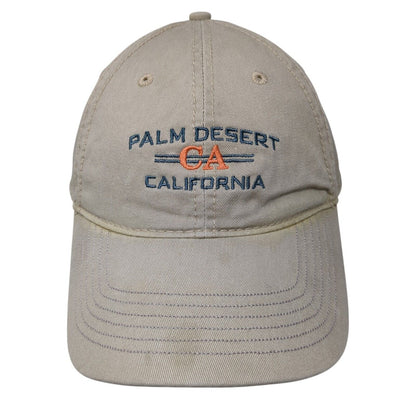 Palm Desert California Strapback Hat Tan One Size Adjustable Embroidered Ouray