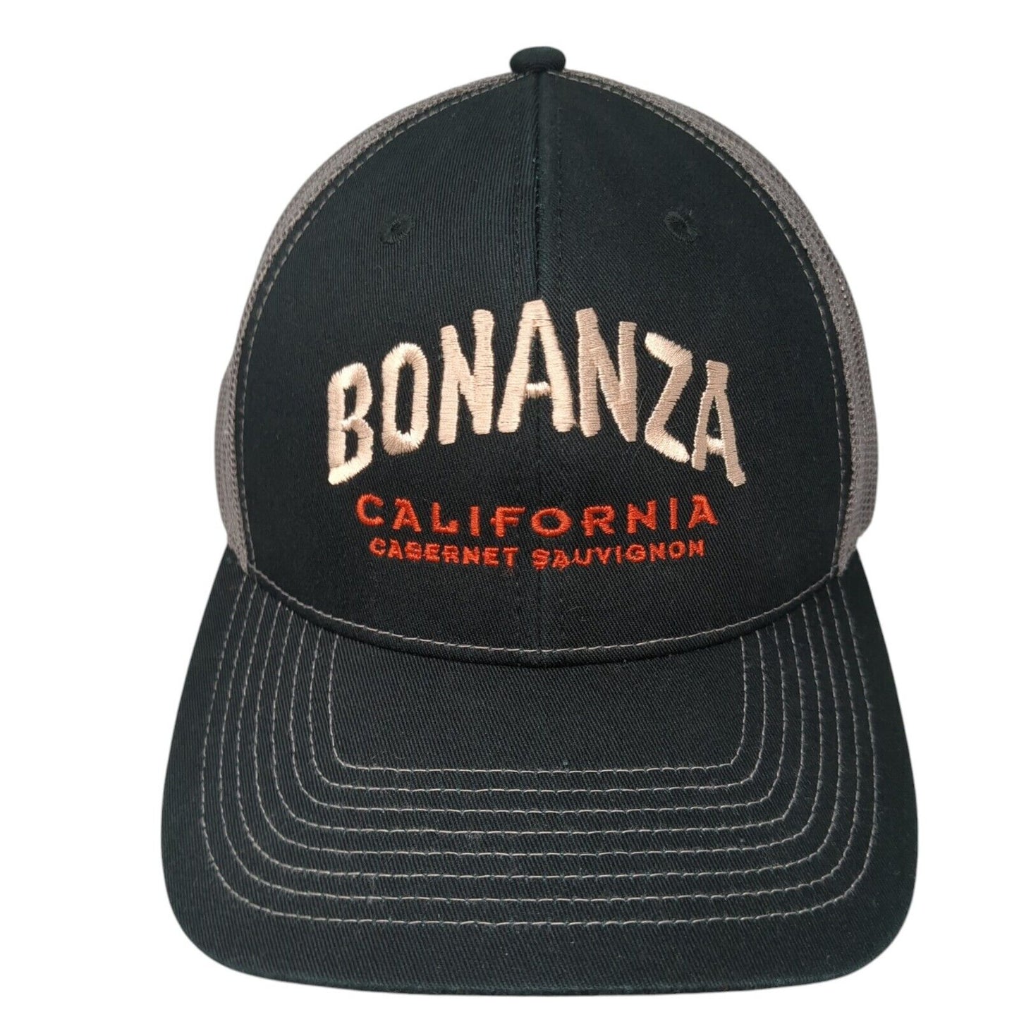 Bonanza California Snapback Trucker Hat Black One Size Mesh Back Outdoor