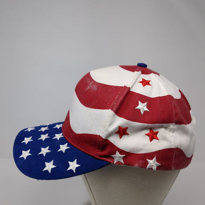 American Flag Stars & Stripes Slideback Hat Multicolor OS Adjustable Patriotic