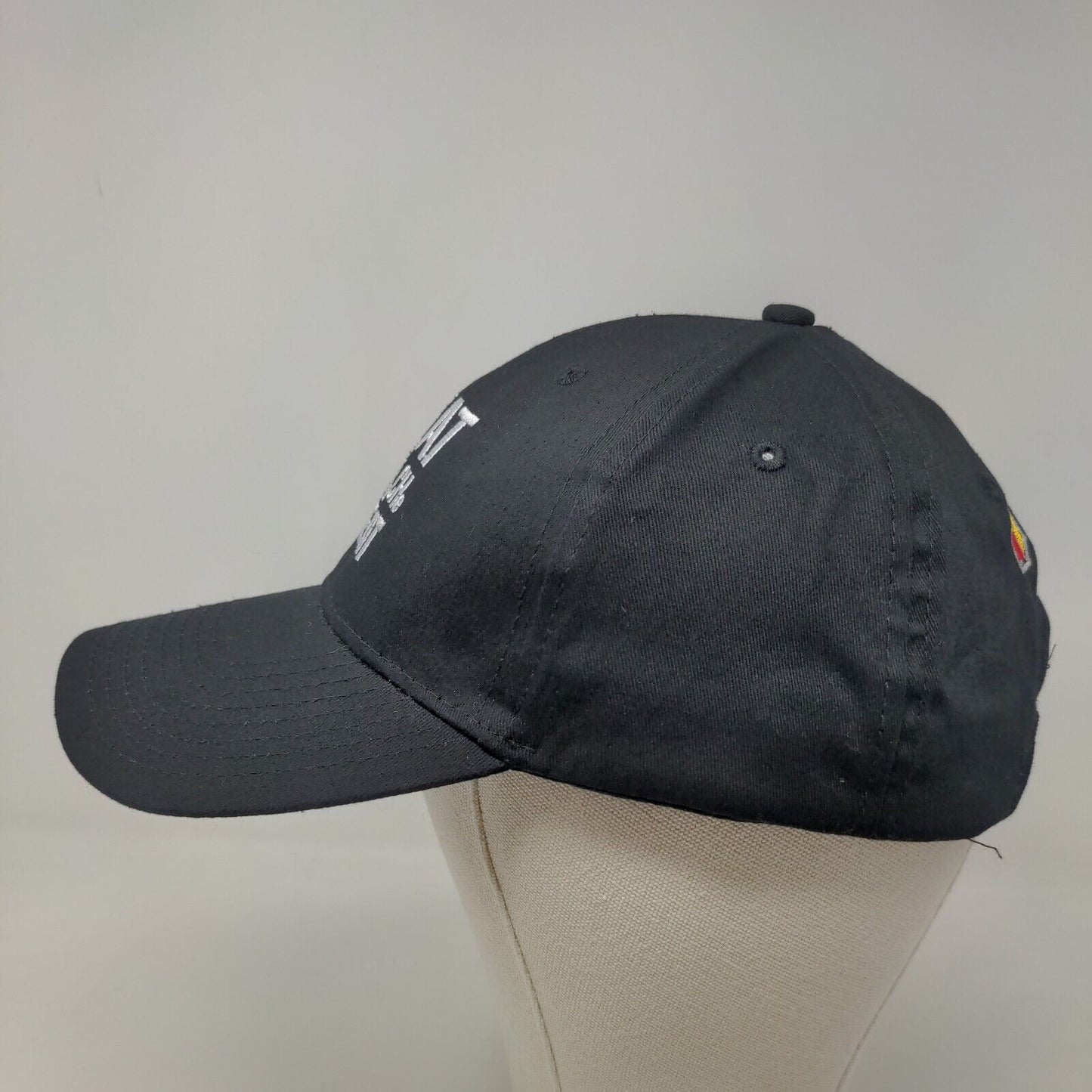 Hit Wear Men's Strapback Hat Black OSFM ECM USA Heat Quench Repeat Embroidered