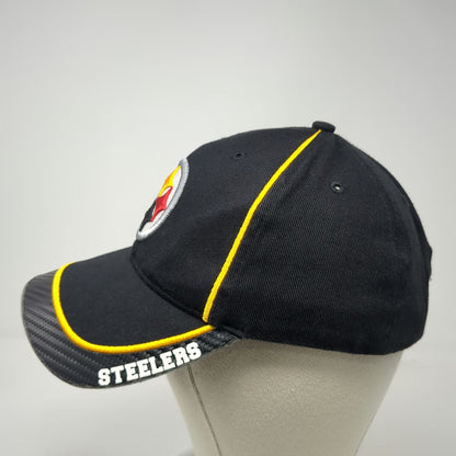 Pittsburgh Steelers NFL Team Apparel Black One Size Hat Cap Piping Carbon Fiber