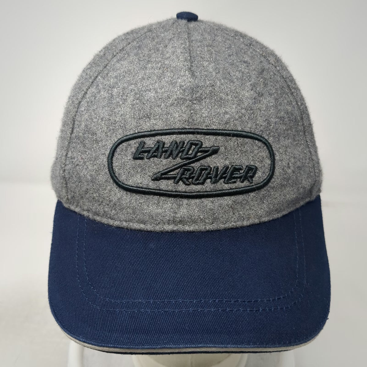 Land Rover 5 Panel Gray Blue Wool Blend Hat One Size Embroidered Logo Cap