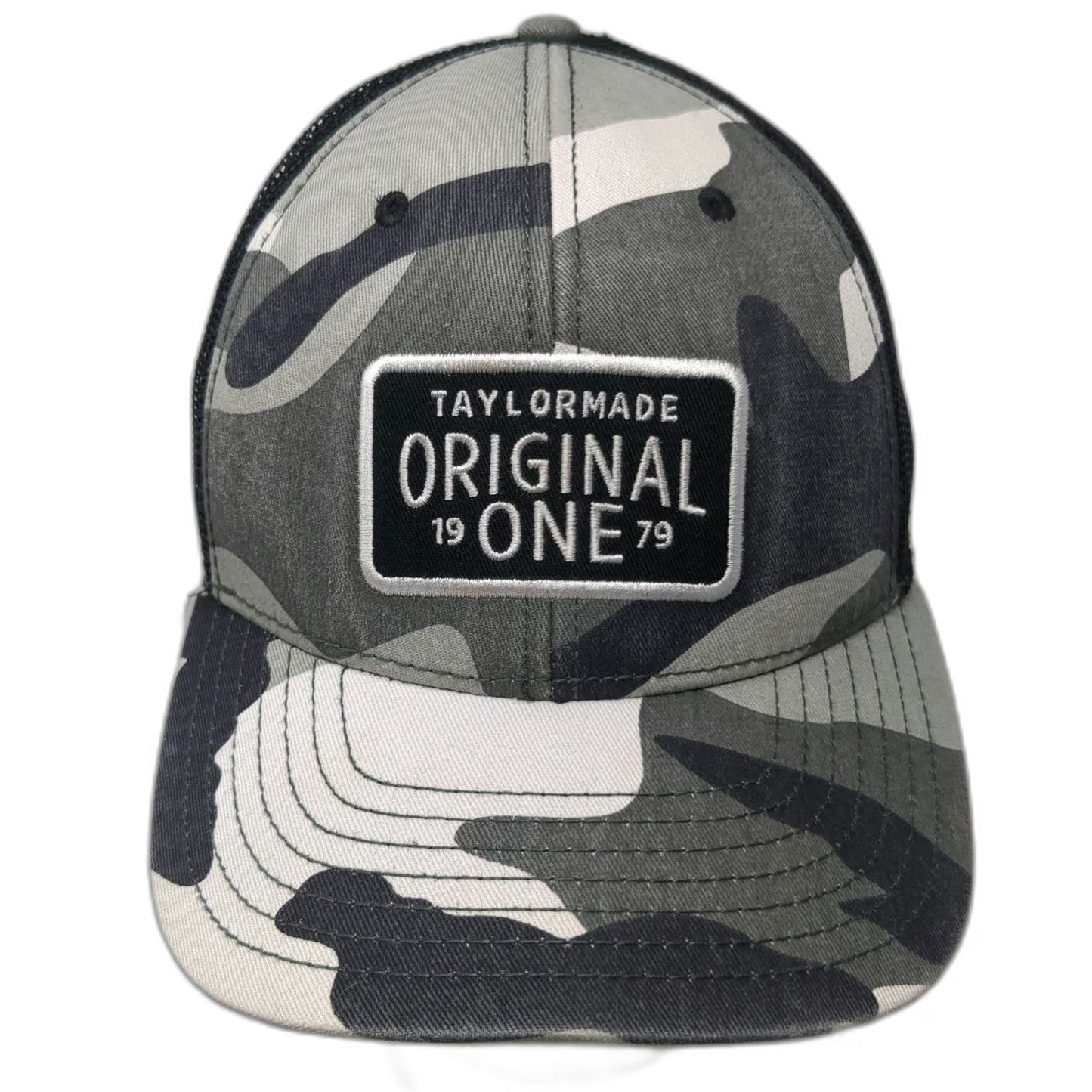 TaylorMade Trucker Hat Gray Camo One Size Original 1979 Mesh Snapback Golf Patch